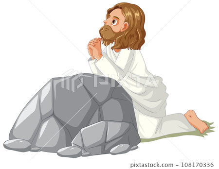 Jesus Tied Cartoon Illustration in Vector Style 108170336