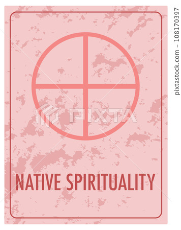Native Spirituality Red Card with Vector Illustration 108170397