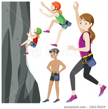 Mountain climber character extreme sport active lifestyle Mountain climber character extreme sport active lifestyle 108170434