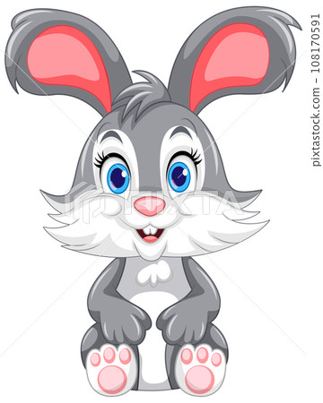 Cute Rabbit Cartoon Character Vector 108170591