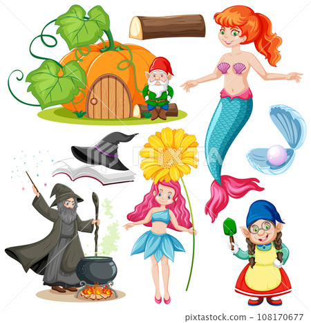 Fairy Cartoon Character Vector Set 108170677