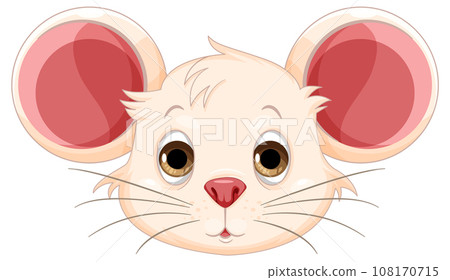 Cute mouse cartoon head isolated 108170715