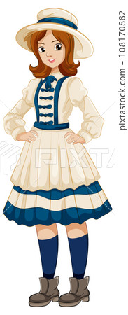 Beautiful Woman in Vintage Outfit Beautiful Woman in Vintage Outfit 108170882