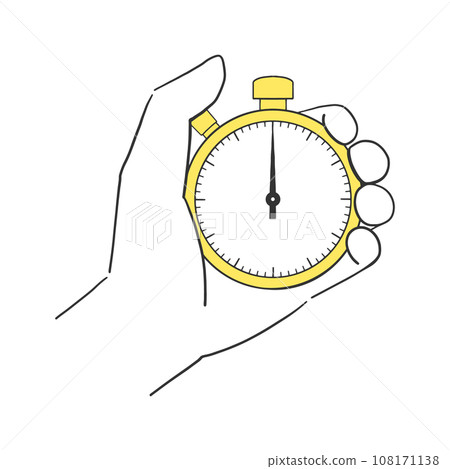 Illustration material with a timer in hand 108171138