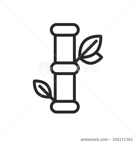 Bamboo Stalk Icon. Vector Linear Illustration of Oriental Nature Symbolizing Tranquility, Zen, and Sustainable Growth in Asian Botanical Gardens. Environmental and Botanical Design Element. Bamboo Stalk Icon. Vector Linear Illustration of Oriental Nature Symbolizing Tranquility, Zen, and Sustainable Growth in Asian Botanical Gardens. Environmental and Botanical Design Element. 108171362