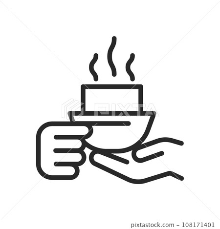 Tea Cup Icon. Line Vector Illustration for Tea Drinking, Perfect for Chinese Tea Ceremony, Cozy Morning Brews, and Comforting Warm Beverages. Tea Cup Icon. Line Vector Illustration for Tea Drinking, Perfect for Chinese Tea Ceremony, Cozy Morning Brews, and Comforting Warm Beverages. 108171401