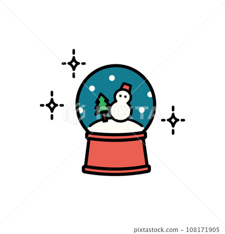 Simple illustration of a snow globe 108171905
