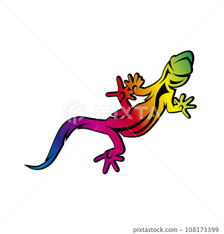 colorful lizard illustration 108173399