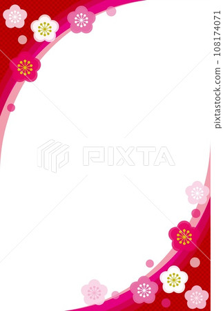 Frame plum checkered pattern white space postcard size Frame plum checkered pattern white space postcard size 108174071