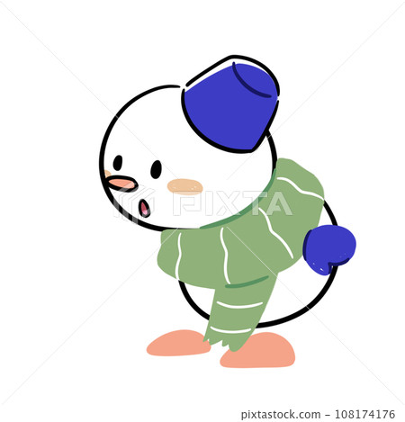 Peeking snowman 108174176