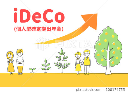 iDeCo, a young man and woman, and a senior several decades later 108174755