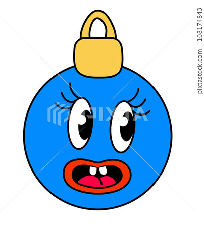 Retro 70s 60s 80s Hippie Groovy Christmas Toy. Vector flat illustration. 108174843