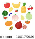 set of fruits icon  108175080