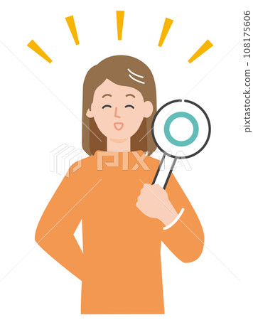 一位年輕女子舉著一個圓圈(OK)標語牌 一位年輕女子舉著一個圓圈(OK)標語牌 108175606