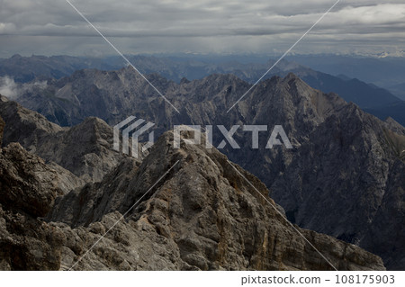 Zugspitze, Germany - snowy valley with remaining snow.5 Zugspitze, Germany - snowy valley with remaining snow.5 108175903