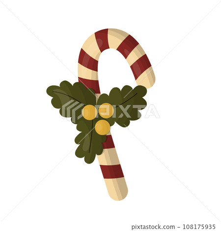 christmas candy cane. Vector illustration on a white background christmas candy cane. Vector illustration on a white background 108175935