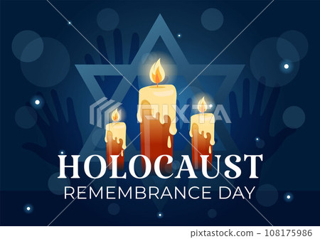 International Holocaust Remembrance Day Vector Illustration on 27 January with Yellow Star and Candle to Commemorates the Victims in Flat Background International Holocaust Remembrance Day Vector Illustration on 27 January with Yellow Star and Candle to Commemorates the Victims in Flat Background 108175986