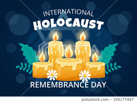 International Holocaust Remembrance Day Vector Illustration on 27 January with Yellow Star and Candle to Commemorates the Victims in Flat Background International Holocaust Remembrance Day Vector Illustration on 27 January with Yellow Star and Candle to Commemorates the Victims in Flat Background 108175987