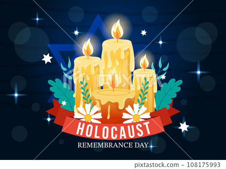 International Holocaust Remembrance Day Vector Illustration on 27 January with Yellow Star and Candle to Commemorates the Victims in Flat Background 108175993