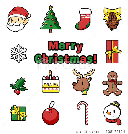 Christmas vector icon set 108176124
