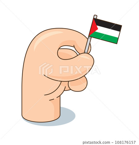 Hand save palestine flag lined style illustration vector graphic. Hand save palestine flag lined style illustration vector graphic. 108176157