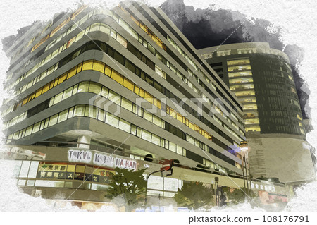 Watercolor painting style in front of Yurakucho Station Tokyo Transportation Center Chiyoda-ku, Tokyo Watercolor painting style in front of Yurakucho Station Tokyo Transportation Center Chiyoda-ku, Tokyo 108176791