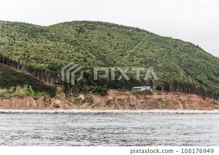 A panoramic view of the Cape Breton Island Coast line cliff scenic Cabot Trail route, Nova Scotia Hghlands Canada A panoramic view of the Cape Breton Island Coast line cliff scenic Cabot Trail route, Nova Scotia Hghlands Canada 108176949