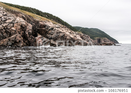 A panoramic view of the Cape Breton Island Coast line cliff scenic Cabot Trail route, Nova Scotia Hghlands Canada A panoramic view of the Cape Breton Island Coast line cliff scenic Cabot Trail route, Nova Scotia Hghlands Canada 108176951