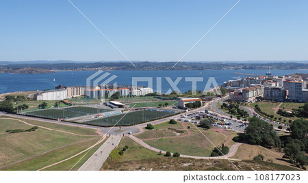 View to A Coruna city in Galicia district of Spain 108177023