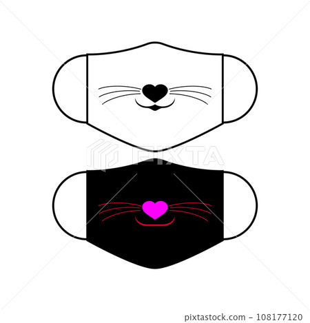 A set of prints with cartoon cat smiling faces. A set of prints with cartoon cat smiling faces. 108177120