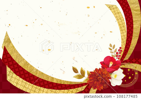 華麗的日本新年賀卡背景素材 華麗的日本新年賀卡背景素材 108177485