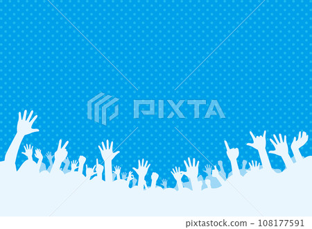 興高采烈的觀眾剪影的圖像插圖 108177591