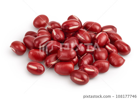 Red adzuki beans isolated on white background Red adzuki beans isolated on white background 108177746