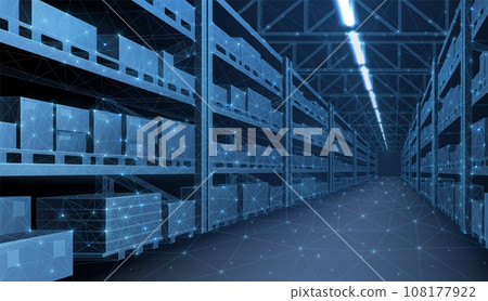 Smart warehouse. Automatic stock storage, modern distribution building 108177922