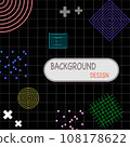 Colorful abstract background vector.  illustration of geometric shapes and pattern. Created by overlapping on a black and gray checkered pattern. 108178622