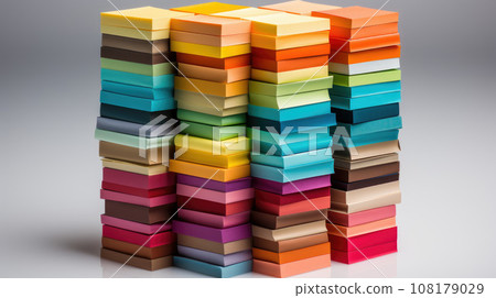 Stack of colorful Sticky Notes isolated on white 108179029