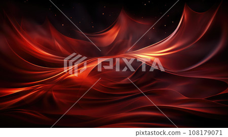 Abstract thin red lines on a black background 108179071