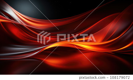 Abstract thin red lines on a black background 108179072