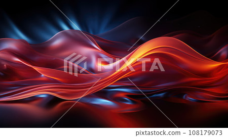 Abstract thin red lines on a black background 108179073