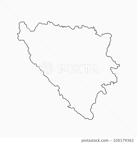 Vector outline country map Bosnia and Herzegovina Vector outline country map Bosnia and Herzegovina 108179362