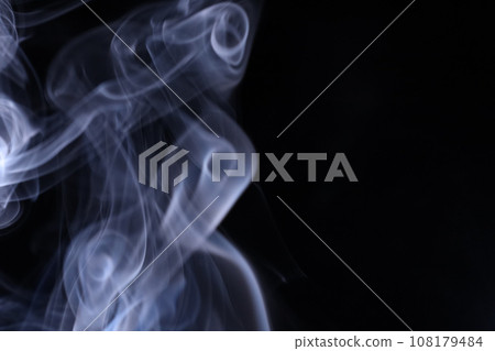 Cold silver smoke on a dark background, colourful abstract, white fog, minimalistic background, detailed smoke shapes 108179484