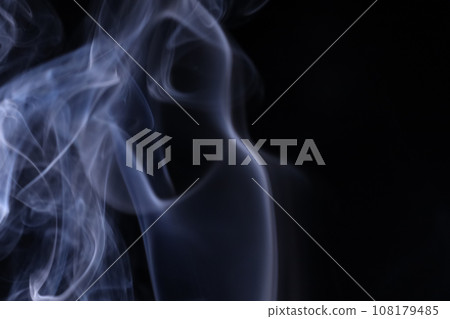 Cold silver smoke on a dark background, colourful abstract, white fog, minimalistic background, detailed smoke shapes 108179485