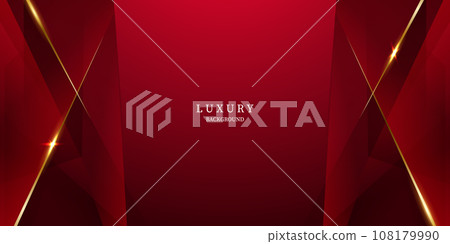 Abstract background design modern red and gold geometric elements vector illustration 108179990