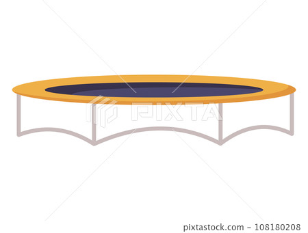 Jumping trampoline for children and adults. Indoor or outdoor fun, fitness jumping. Equipment acrobatic and gymnastic exercises. Vector illustration 108180208
