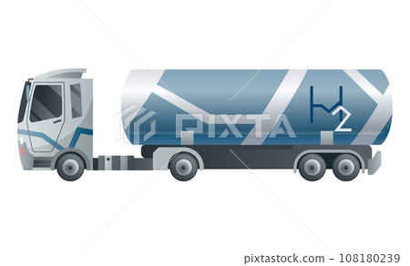 Hydrogen fuel. Green hydrogen. Hydrogen is ecological form of energy. Use green energy from renewable natural resources. Vector illustration isolated on a white background 108180239