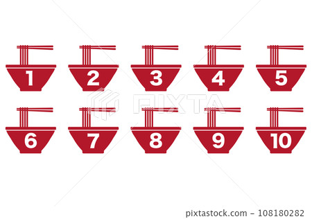 Ramen number icon Ramen number icon 108180282