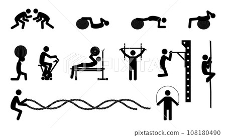 Wireframe figures, big set of sports, flat vector illustration. Wireframe figures, big set of sports, flat vector illustration. 108180490