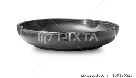Ancient clay plate isolated on a white background 108180523
