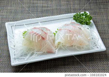 Amberjack sashimi. Amberjack sashimi. 108181024