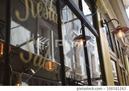 Paris streetscape snapshot cafe glass window Paris streetscape snapshot cafe glass window 108181262